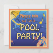 Pool-Party Einladung (Vorderseite)