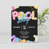 Pool-Party Einladung (Stehend Vorderseite)