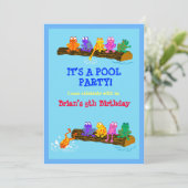Pool Party! Einladung (Stehend Vorderseite)