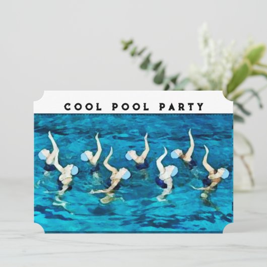 Pool-Party Einladung (Stehend Vorderseite)