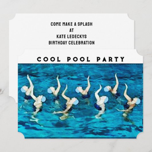 Pool-Party Einladung (Vorne/Hinten)