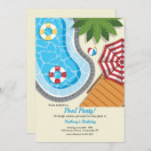 Pool-Party Einladung (Vorne/Hinten)