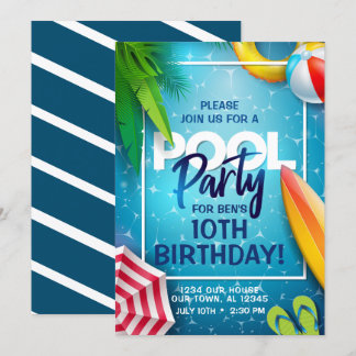 Pool-Party Einladung