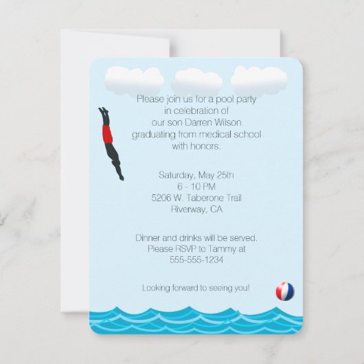Pool-Party Einladung (Rückseite)