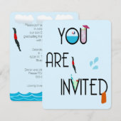 Pool-Party Einladung (Vorne/Hinten)