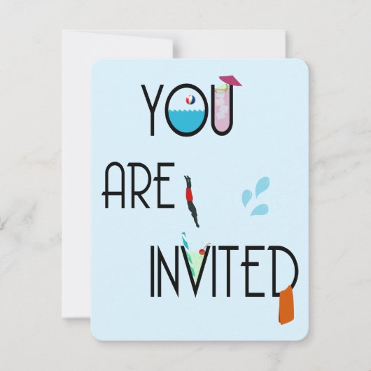 Pool-Party Einladung (Vorderseite)