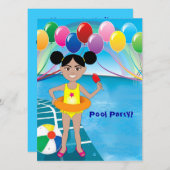 Pool-Party Einladung (Vorne/Hinten)