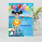 Pool-Party Einladung (Stehend Vorderseite)
