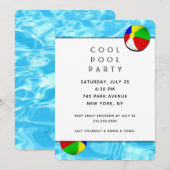 Pool-Party Einladung (Vorne/Hinten)