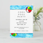 Pool-Party Einladung (Stehend Vorderseite)