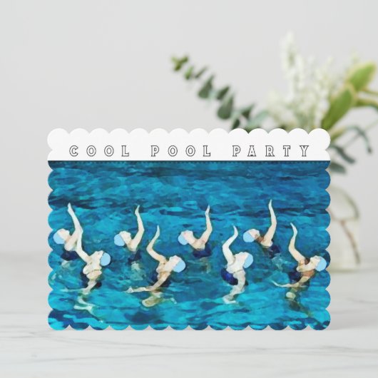 Pool-Party Einladung (Stehend Vorderseite)
