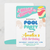 Pool-Party Einladung (Vorne/Hinten)