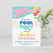 Pool-Party Einladung (Stehend Vorderseite)