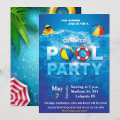 Pool-Party Einladung (Vorne/Hinten)