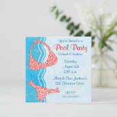 Pool-Party Einladung (Stehend Vorderseite)