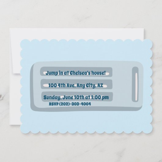 Pool-Party Einladung (Rückseite)