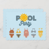 Pool-Party Einladung (Vorne/Hinten)