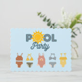 Pool-Party Einladung (Stehend Vorderseite)