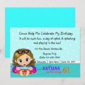 Pool-Party Einladung (Vorne/Hinten)