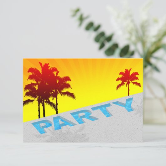 Pool-Party Einladung (Stehend Vorderseite)