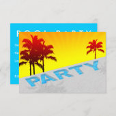Pool-Party Einladung (Vorne/Hinten)