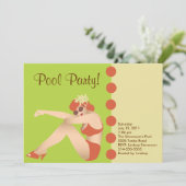 Pool-Party Einladung (Stehend Vorderseite)