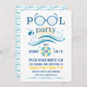 Pool-Party Einladung (Vorne/Hinten)