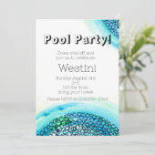 Pool-Party Einladung (Stehend Vorderseite)