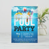 Pool-Party Einladung (Stehend Vorderseite)