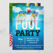 Pool-Party Einladung (Vorne/Hinten)