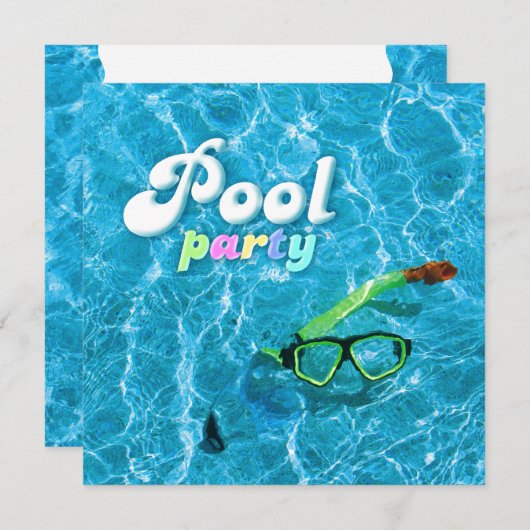 Pool-Party Einladung (Vorne/Hinten)