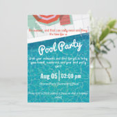 Pool Party Einladung Beach Party Einladung (Stehend Vorderseite)