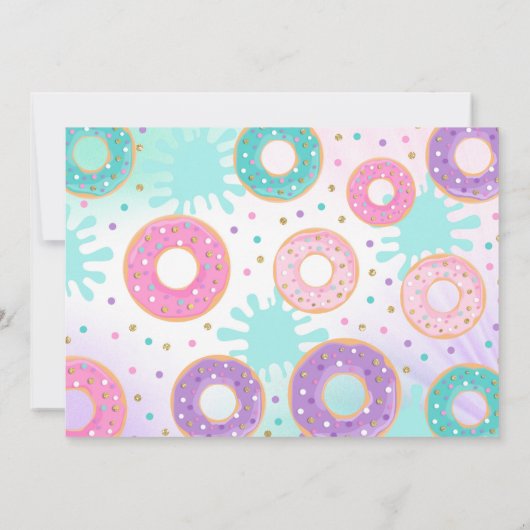 Pool Party Einladung Dunk und Donuts Pool Party (Rückseite)