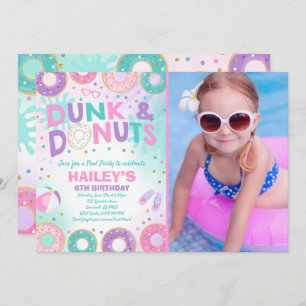 Pool Party Einladung Dunk und Donuts Pool Party