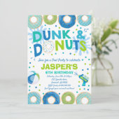 Pool Party Einladung Dunk und Donuts Pool Party (Stehend Vorderseite)