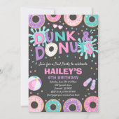 Pool Party Einladung Dunk und Donuts Pool Party (Vorderseite)