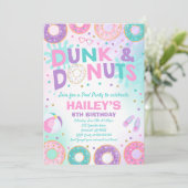 Pool-Party Einladung Dunk und Donuts Pool-Party (Stehend Vorderseite)