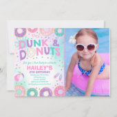 Pool Party Einladung Dunk und Donuts Pool Party (Vorderseite)