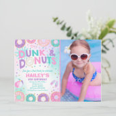 Pool Party Einladung Dunk und Donuts Pool Party (Stehend Vorderseite)