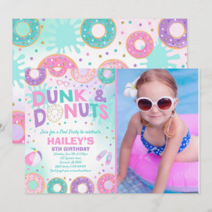 Pool Party Einladung Dunk und Donuts Pool Party