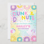 Pool Party Einladung Dunk und Donuts Pool Party (Vorderseite)