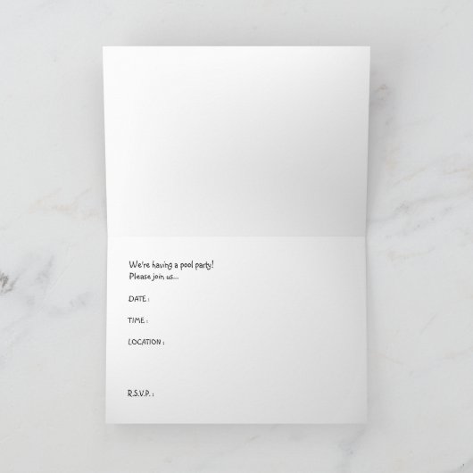 Pool-Party Einladung: Flüssigkeiten Einladung (Innenseite)