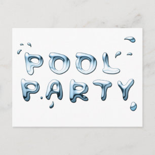 Pool-Party Einladung: Flüssigkeiten Einladungspostkarte