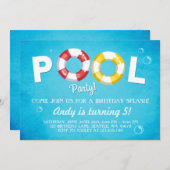 Pool Party Einladung Geburtstagseinladung Sommer (Vorne/Hinten)