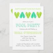 Pool-Party Einladung| Helle Flip Flops Einladung (Vorne/Hinten)
