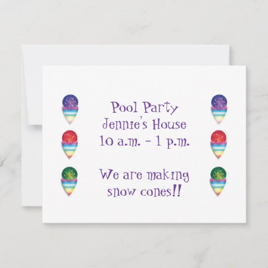 Pool Party Einladung mit Schneekoppeln (Vorderseite)
