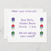 Pool Party Einladung mit Schneekoppeln (Vorne/Hinten)