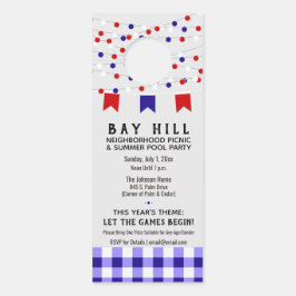 Pool-Party Einladung | NachbarschaftsSummer Picnic Türanhänger