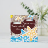 Pool-Party Einladung oder irgendein (Stehend Vorderseite)