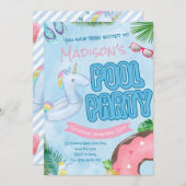 Pool Party Einladung, Party, Party Einladung (Vorne/Hinten)